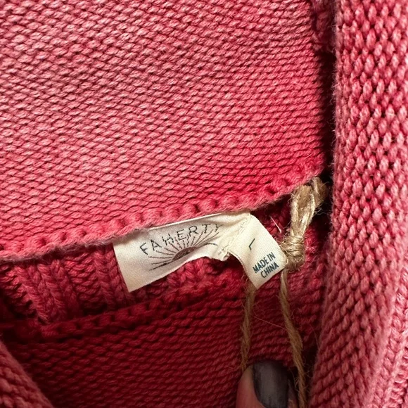 Faherty Sunwashed Cotton Rollneck Sweater - Baroque Rose -  NWT - Women’s Size X - Picture 8 of 10